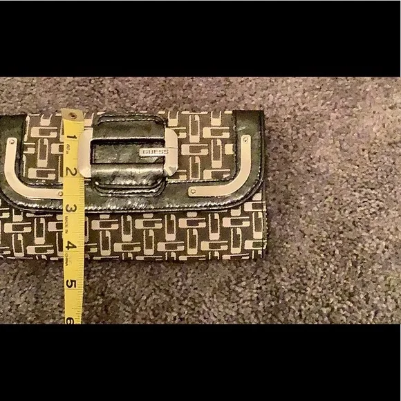 Vintage Guess Monogram Black and Gray Wallet/Clutch - Picture 4 of 6